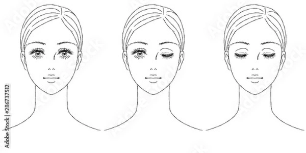 Obraz 女性の顔　正面