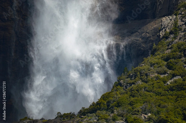 Obraz Focused view of Yosemite waterfall cascading over a ledge