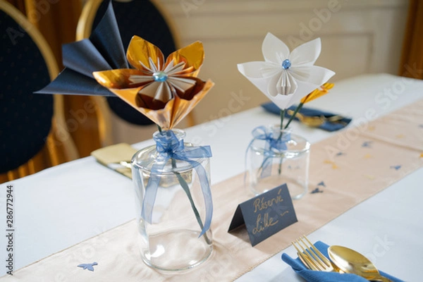 Obraz Hand Made Paper Flower Craft Table Setting 