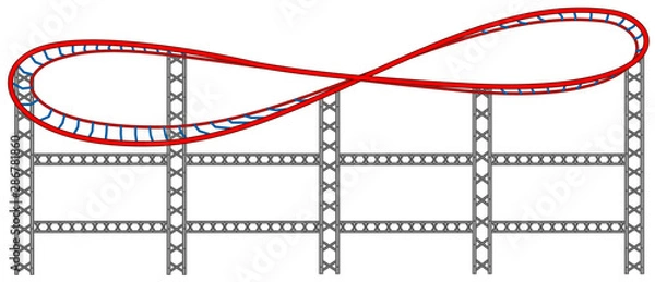Fototapeta Roller coaster track on white background