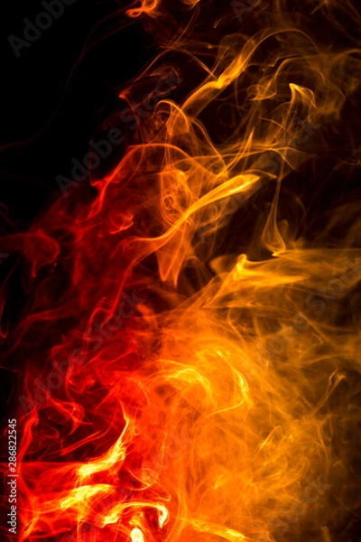 Obraz Colored smoke on black background