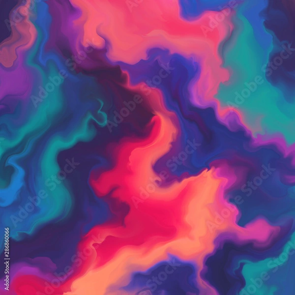 Fototapeta Contemporary abstract painting. Hand painted image for creative design of posters, wallpapers, websites, cards, invitations. Modern and trendy artistic style. Deep and rich colour combinations.