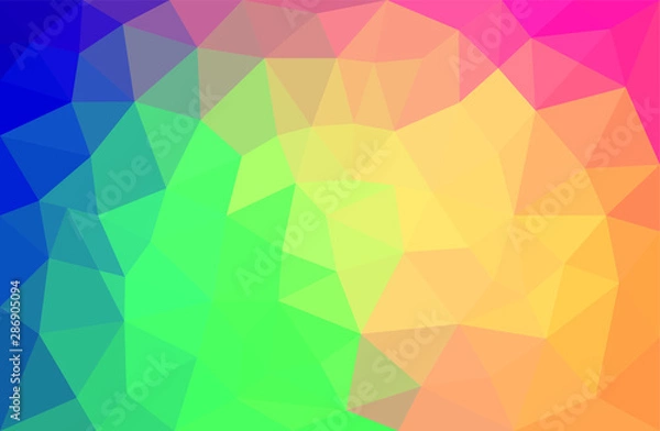 Obraz Geometric raindow pastel background with triangular polygons. Abstract design. Vector illustration