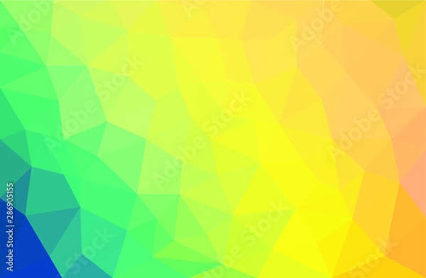 Obraz Geometric bleu yellow background with triangular polygons. Abstract design. Vector illustration