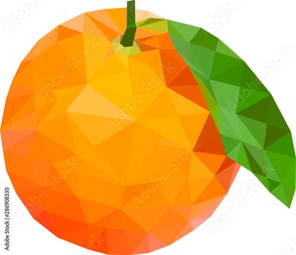Obraz low poly orange, polygon orange on white background
