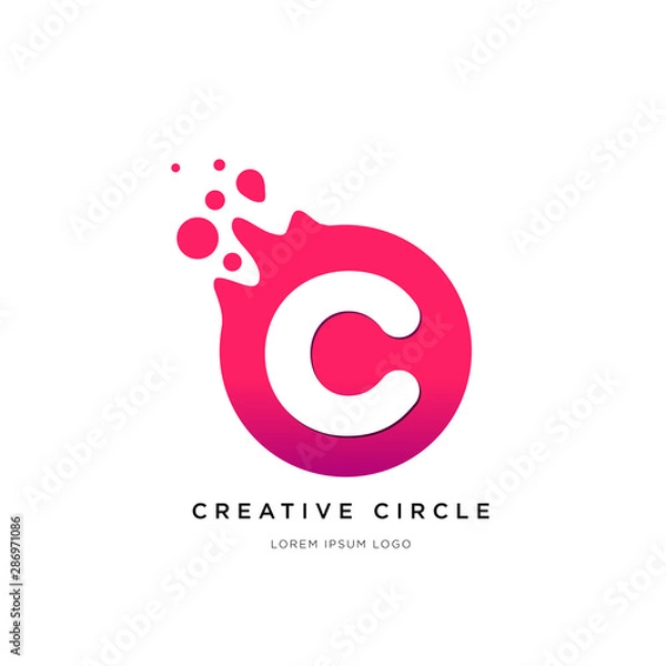 Fototapeta  Dots Letter C Logo. C Letter Design Vector with Dots