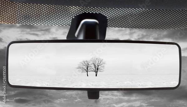 Obraz Landscape in the rearviewmirror