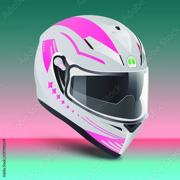 Obraz blue motorcycle helmet