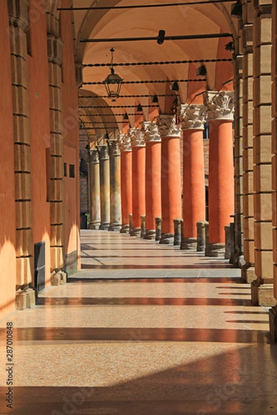 Obraz Typical portico in Bologna, Italy.