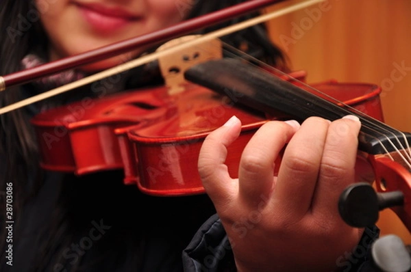 Fototapeta muchacha tocando su violín