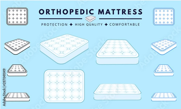 Fototapeta Orthopedic mattress set.