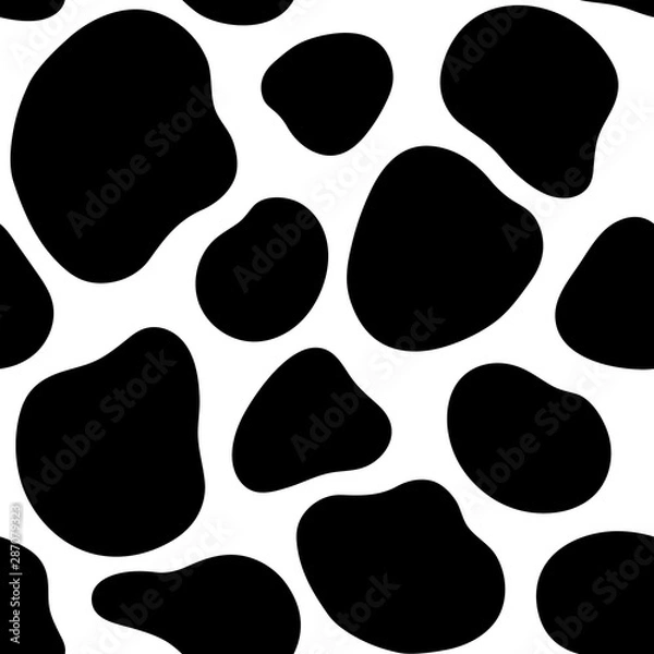 Obraz Vector illustration, cow spots seamless pattern. Black color.