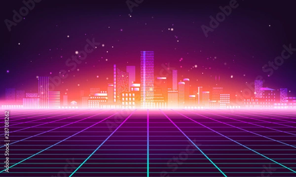 Obraz Retro futuristic background
