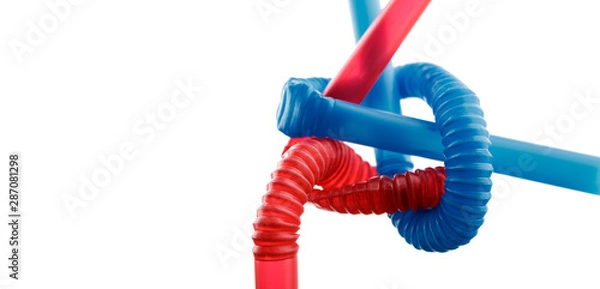 Fototapeta Plastic straws