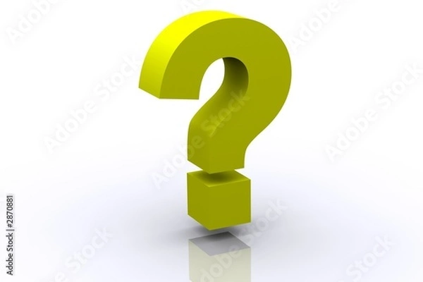 Obraz 3D żółty znak zapytania