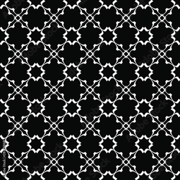 Fototapeta Seamless oriental pattern with Arabic ornaments.  White lines on a black background.