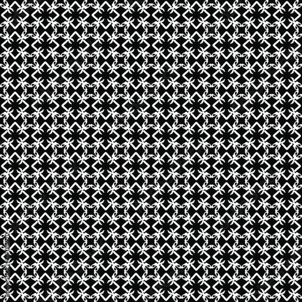 Fototapeta Seamless oriental pattern with Arabic ornaments.  White lines on a black background.