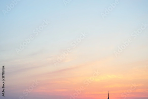 Fototapeta 夕日　淡い空