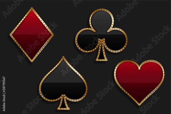 Obraz playing card suit symbol in shiny luxury style