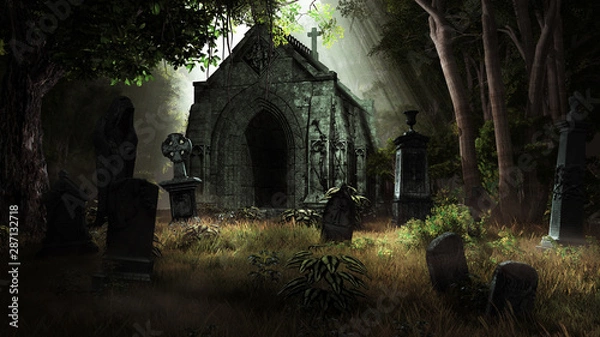 Obraz Krypta w lesie