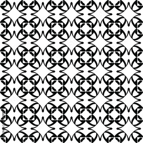 Fototapeta Seamless pattern. Black lines on a white background.