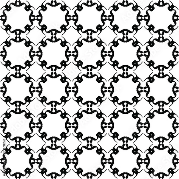 Obraz Seamless pattern. Black lines on a white background.