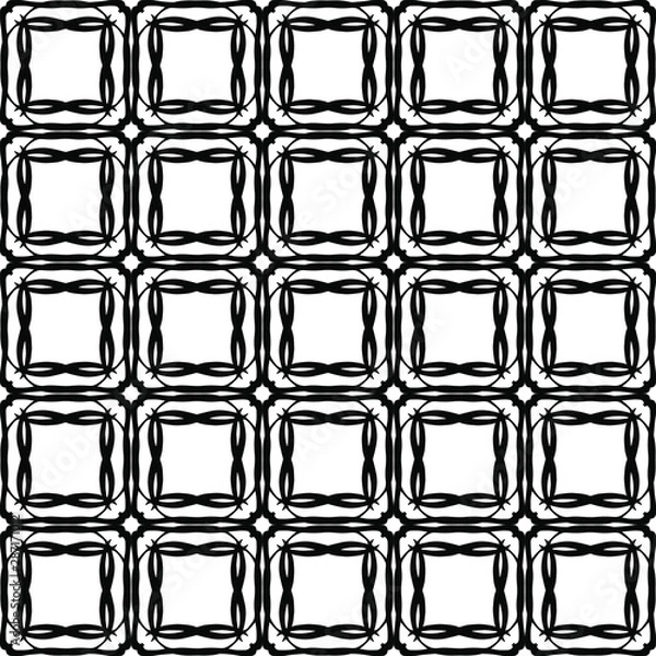 Fototapeta Seamless pattern. Black lines on a white background.