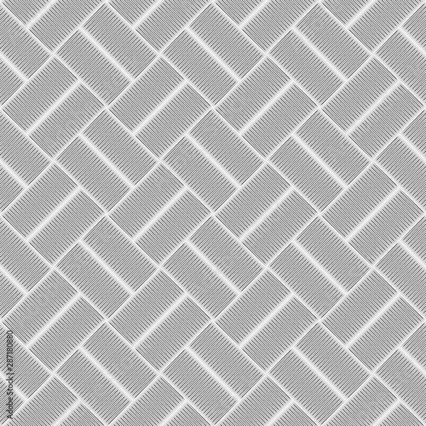 Obraz Seamless checkered diagonal pattern with grunge striped intersecting square elements. Monochrome geometric vectorial pattern. The effect of optical illusion.