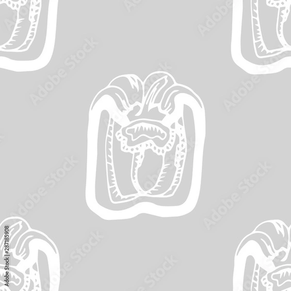 Fototapeta seamless pattern with vegetables paprika