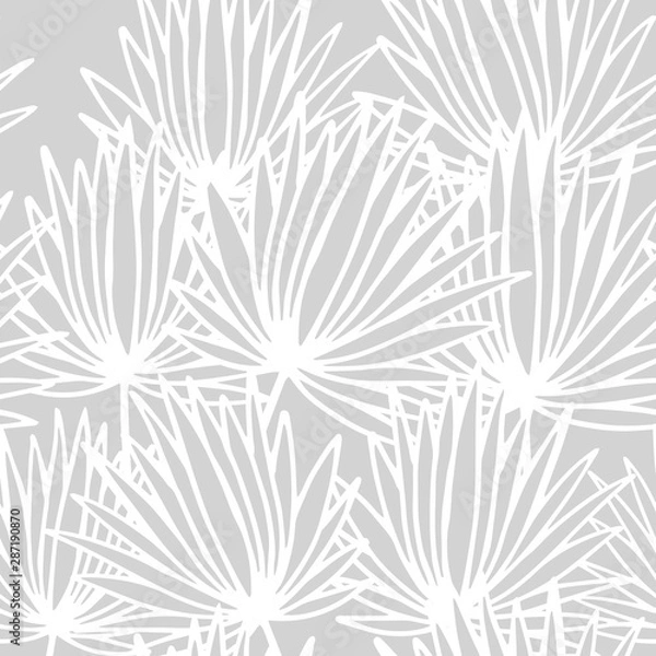 Obraz palm leaves tropical floral pattern hand drawn sketch