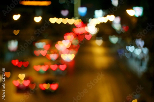 Fototapeta Heart shape in the background image.Celebrate Valentines Day.In the blurred.