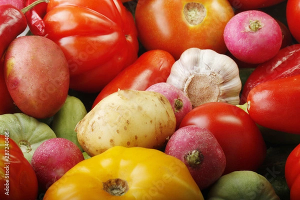 Fototapeta heap of different vegetables  background