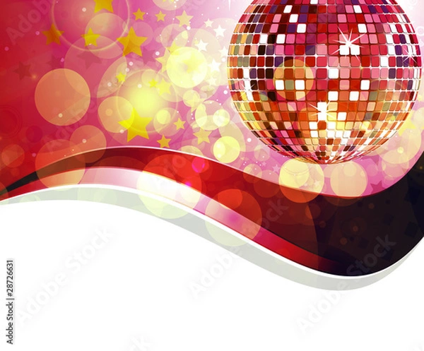 Fototapeta Disco Ball Red z tłem