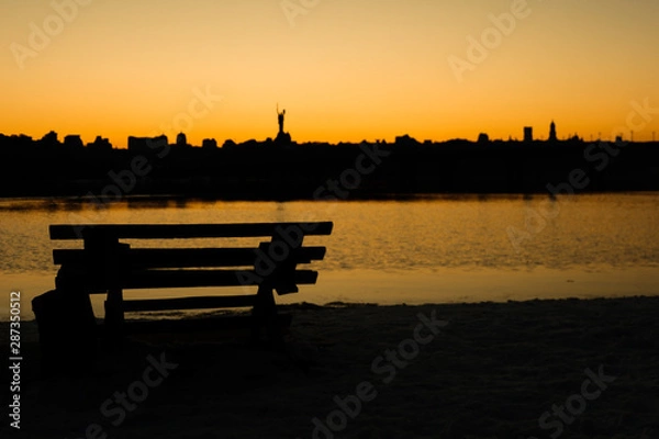 Obraz Bench and city view