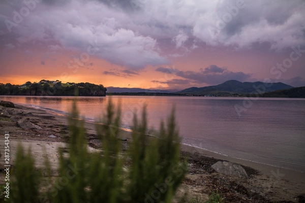 Obraz sunset on the lake