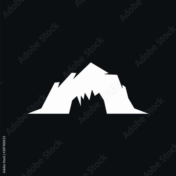 Fototapeta cave logo silhouette white black