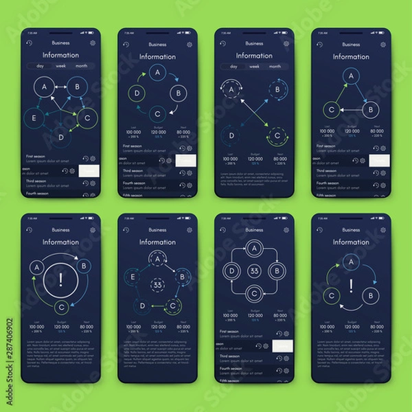 Fototapeta Vector graphics set mobile infographics. Stock vector