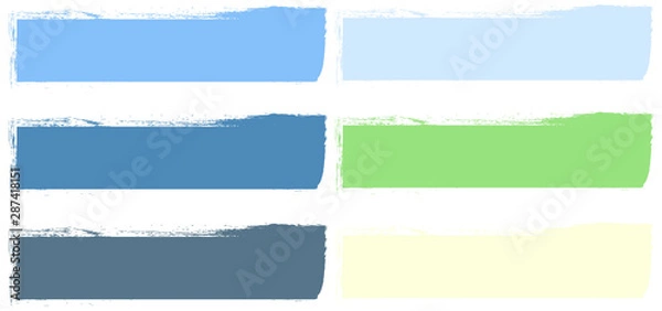 Fototapeta Vector paint, set rectangles brush stroke, brush, line or texture.