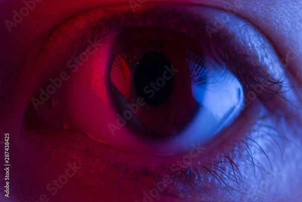 Obraz Scared eye in red light
