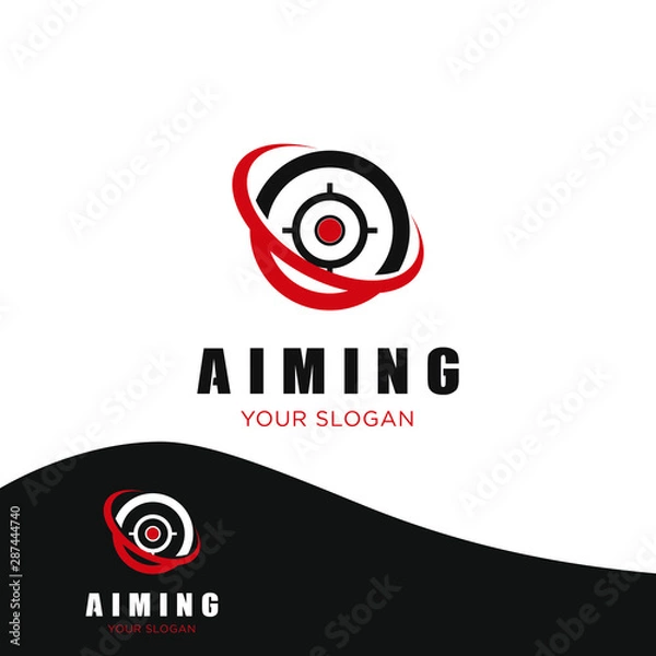 Obraz simple shooting mark target logo design template