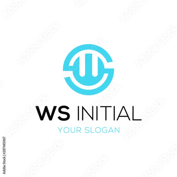Obraz Initial / Monogram WS Logo Design Template