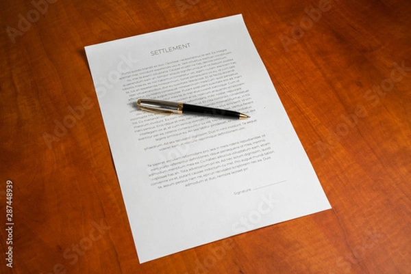 Fototapeta Settlement with a pen