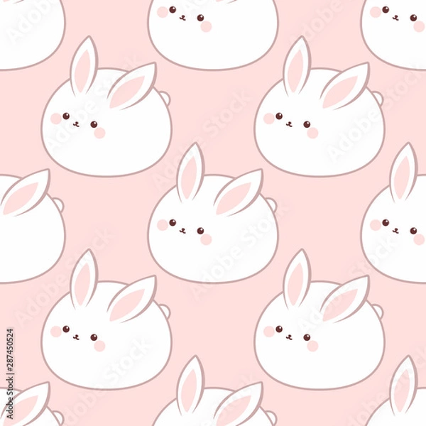 Fototapeta Cute fat rabbit pattern