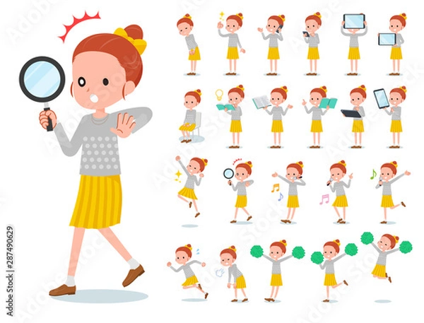 Obraz flat type Polka dot clothes girl_Action