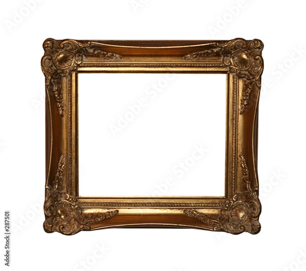 Fototapeta golden frame with path
