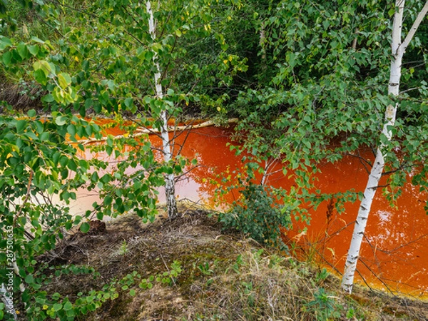Obraz Red river from clay deposits. Unusual pizzaz