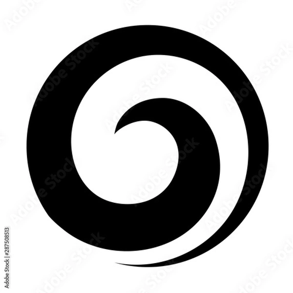 Fototapeta Maori koru spiral swirl for logo or icon in black