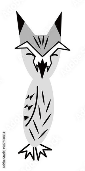 Fototapeta フクロウ お洒落なコノハズクさん ベクター イラスト