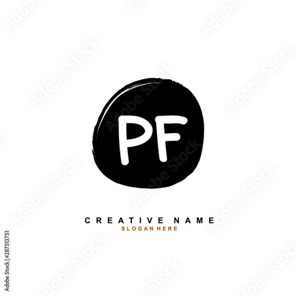 Obraz P F PF Initial logo template vector. Letter logo concept with background template.