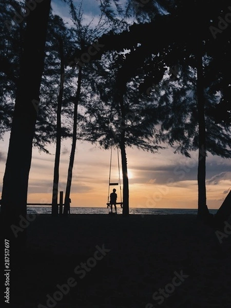 Fototapeta sunset on beach